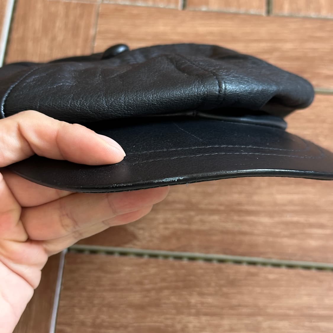 Vintage cow leather newsboy cap 상품이미지9