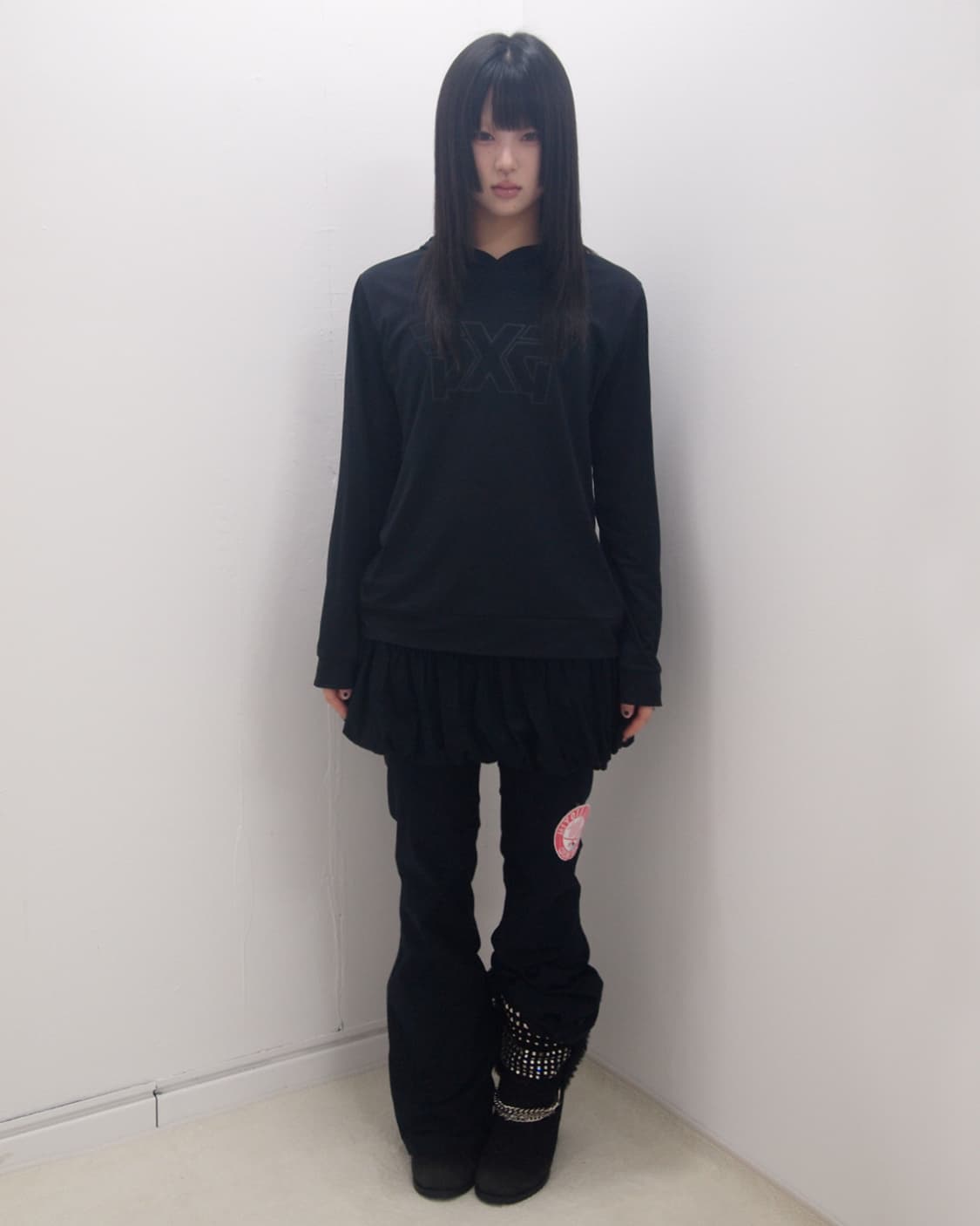 EXR black mesh mix sporty hooded sleeve 상품이미지5