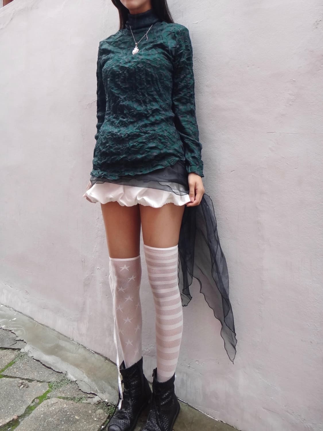 Geometry neck sleeveless / teal 상품이미지2