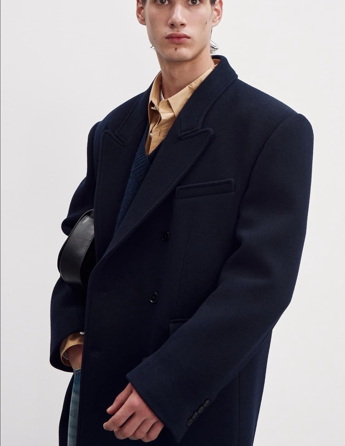 렉토 23FW 로버펠트 더블코트 네이비 M 상품이미지4