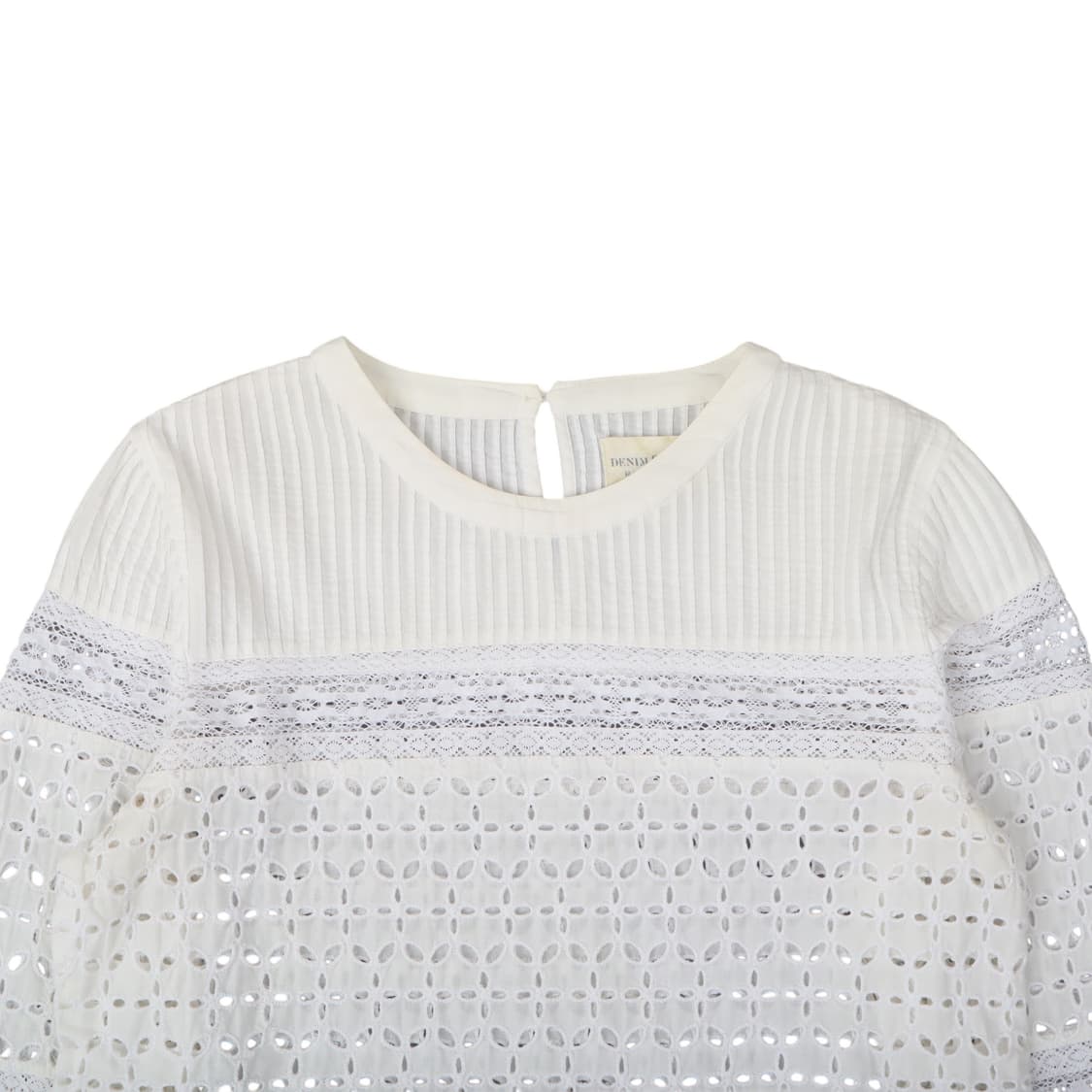 데님앤서플라이 크로셰 펀칭 코튼 블라우스 상품이미지2