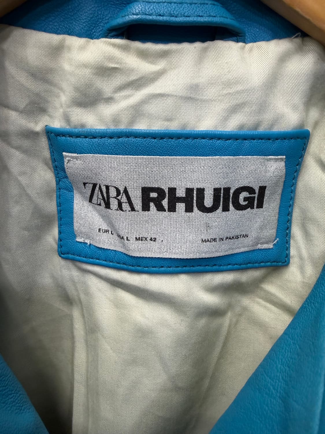 정품) 자라 x 루이지 레더 블루 야구 점퍼 스타디움 자켓 L 상품이미지7