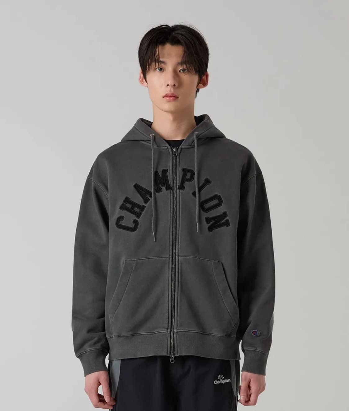 챔피온 김원중 아치 로고 루즈핏 가먼트다잉 후드 집업 3종(일괄판매) S 상품이미지4