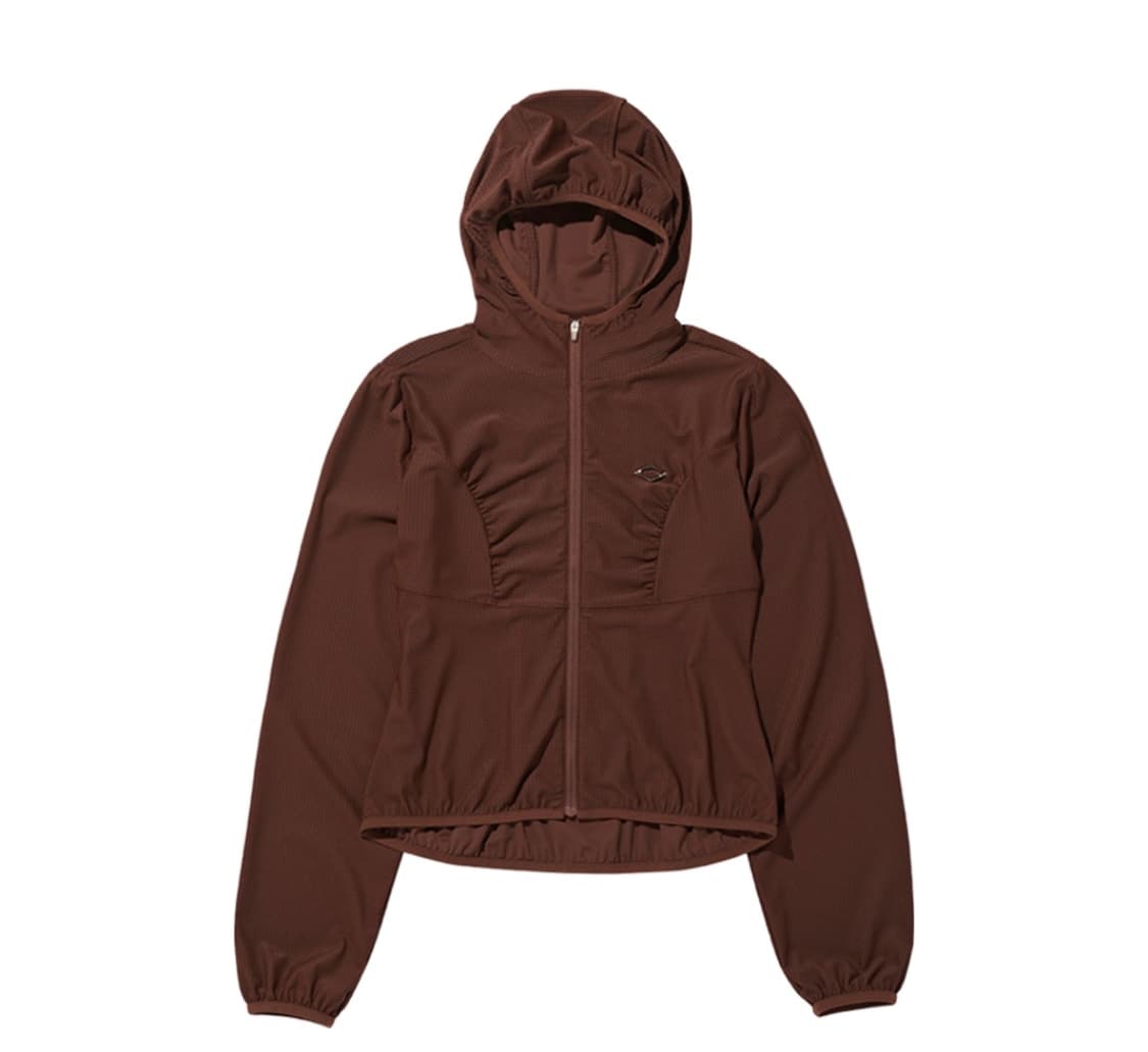 미스치프 후디드 와플 집업 브라운 상품이미지1