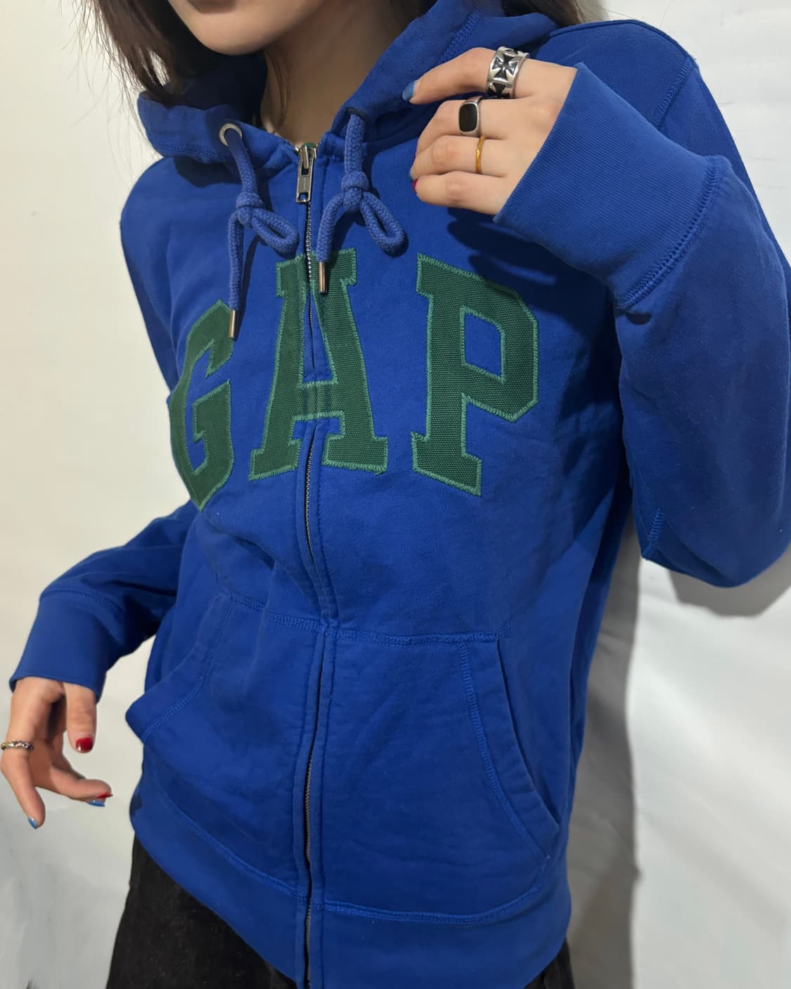 90s GAP 블루 후드 집업 상품이미지2