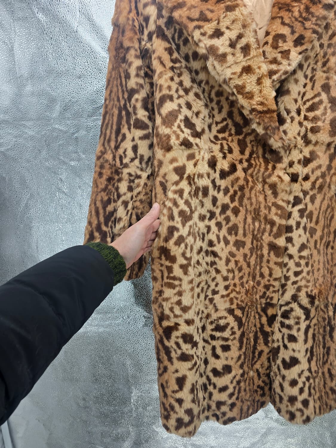 Leopard 토끼털 퍼 코트 상품이미지7