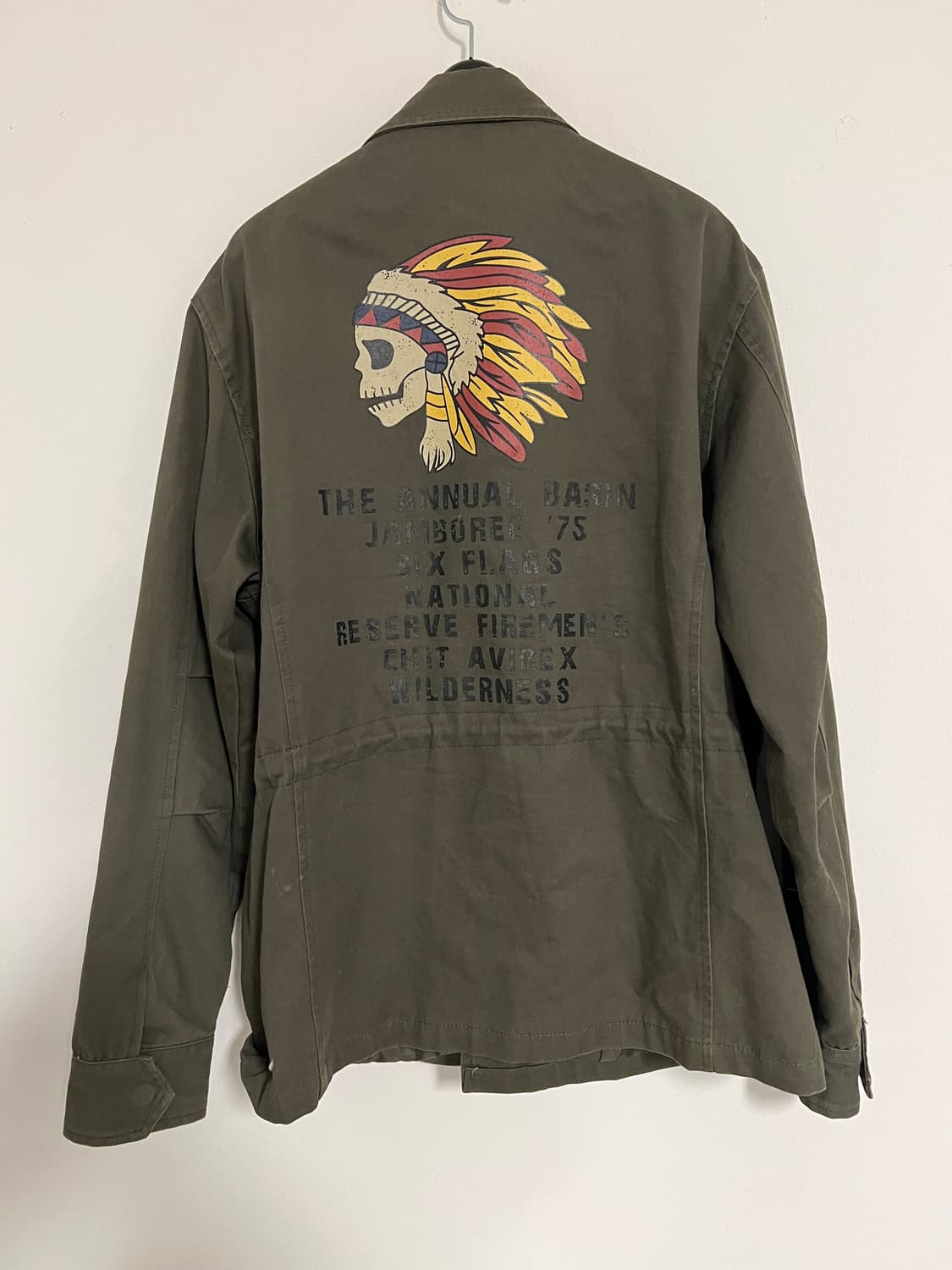 O065 빈티지 스컬헤드 인디언 백프린팅 밀리터리 자켓 상품이미지2