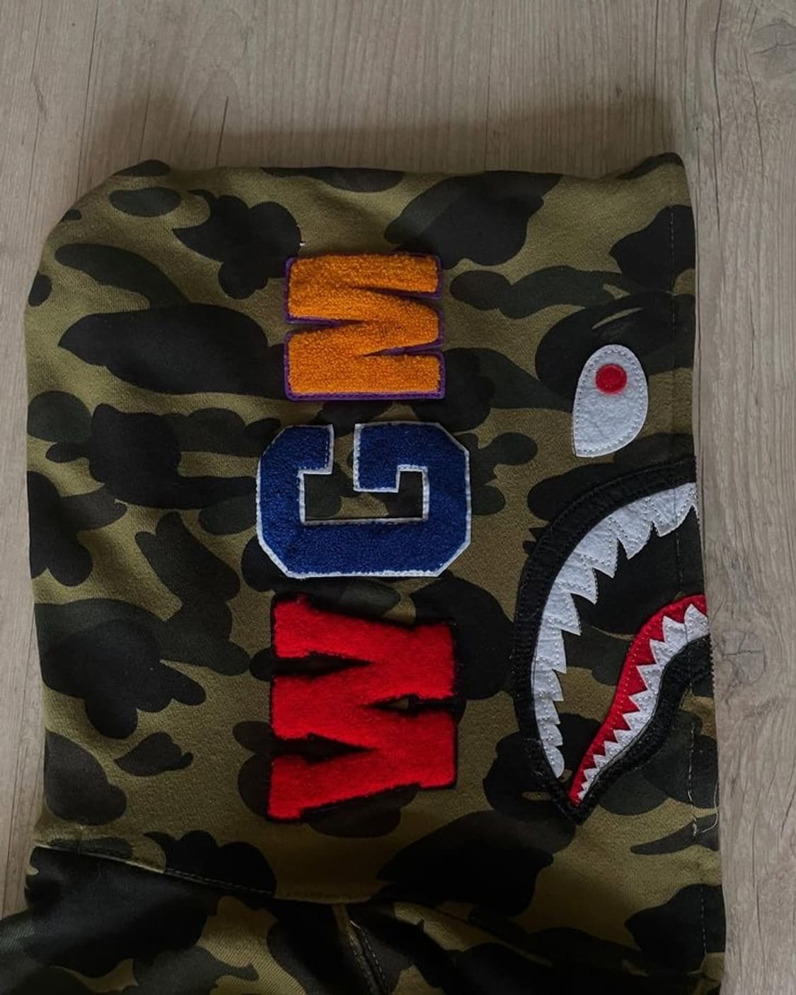 베이프 1st 카모 샤크 후드집업 XL 사계절용 남녀공용 상품이미지3