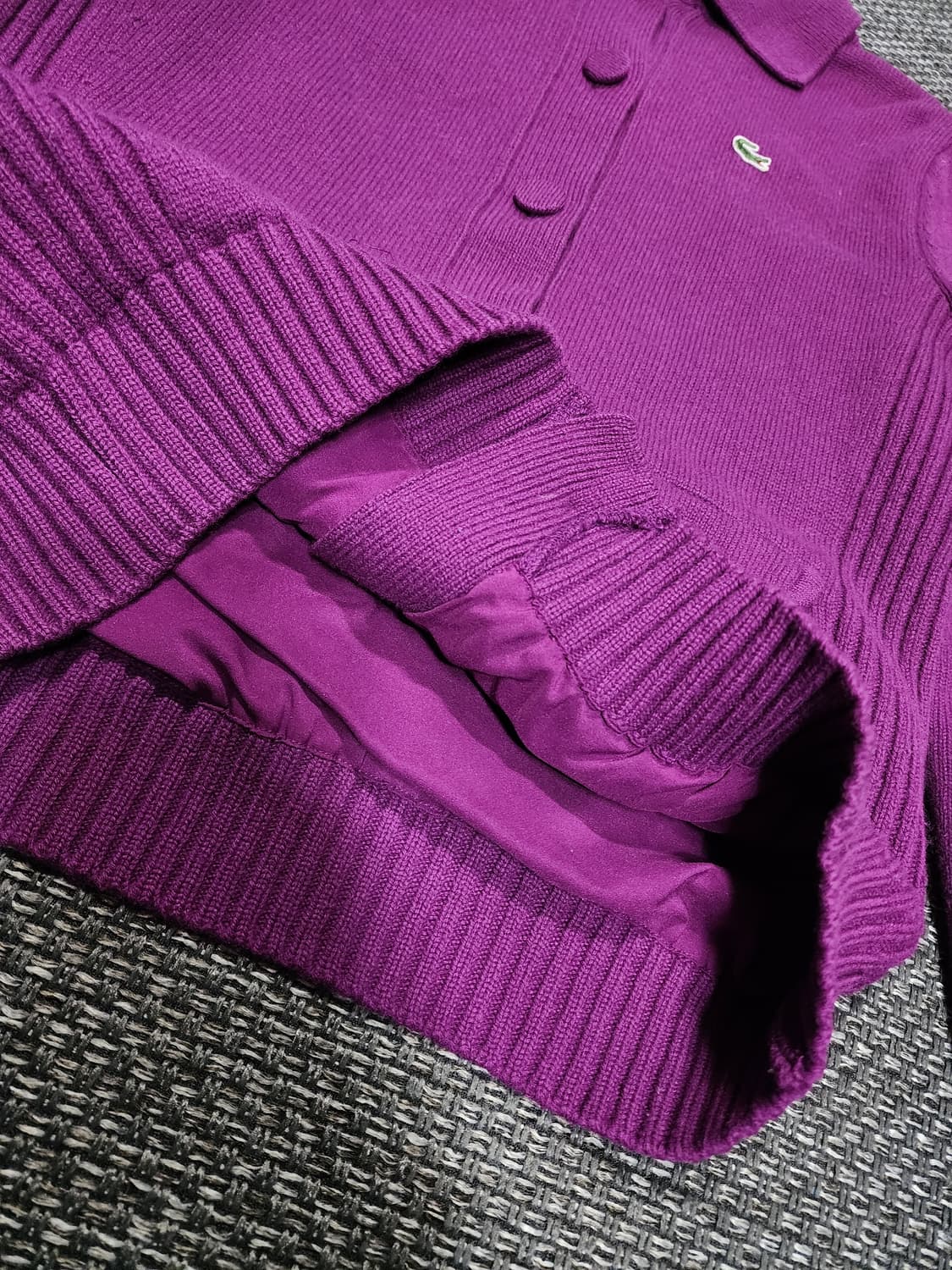 여성 라코스테 퍼플 포켓 가디건   38사이즈  상품이미지6