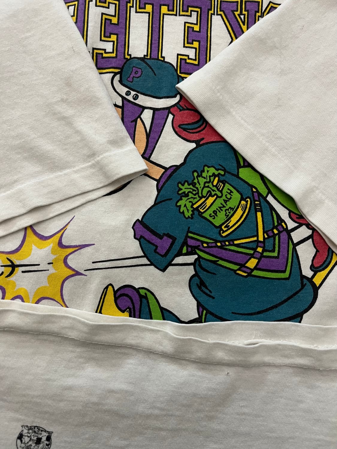 90s USA Murina 빈티지 뽀빠이 하키 싱글스티치 티셔츠 상품이미지5