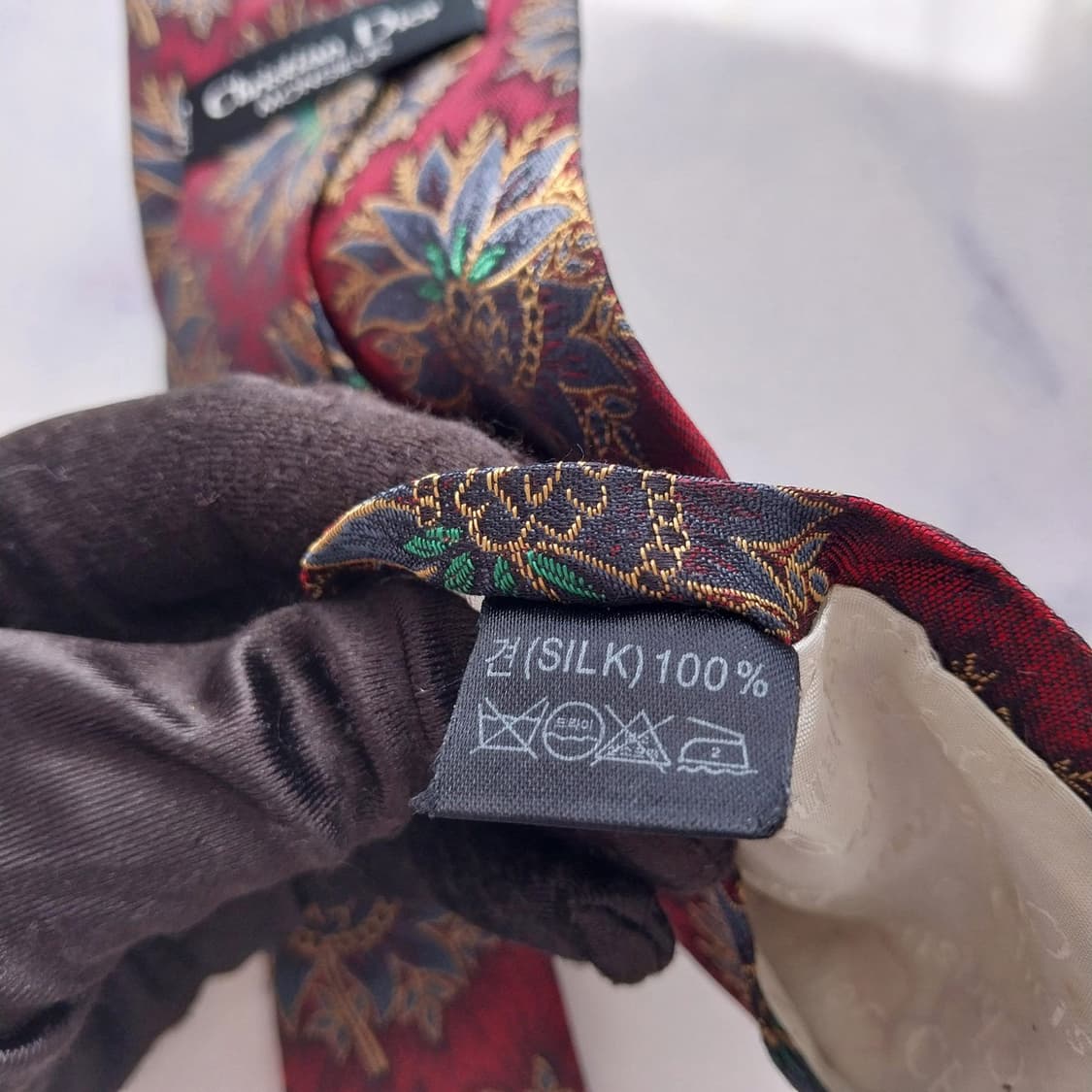 크리스찬 디올 실크 플라워 자카드 넥타이 9.3cm A등급 K2351
 상품이미지7