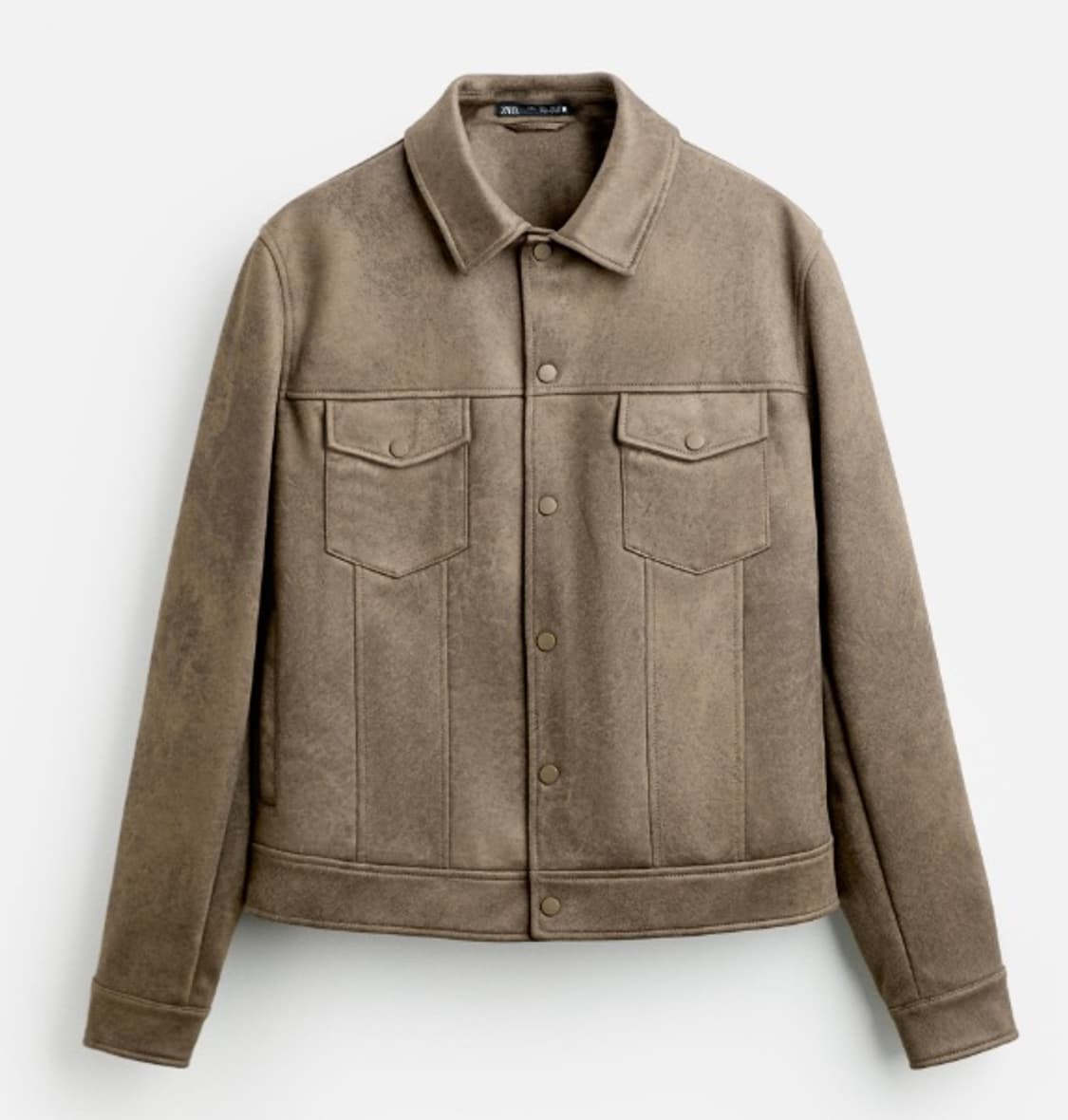 자라 라펠 칼라넥 워싱 에코 스웨이드 자켓 / L 상품이미지1