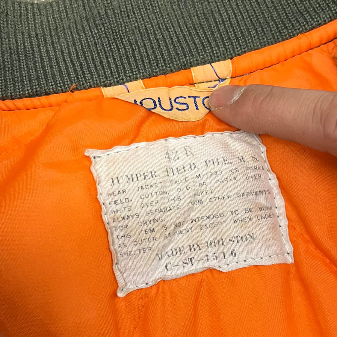 90s 휴스턴 ma-1 플라이트 자켓 (105) 상품이미지7