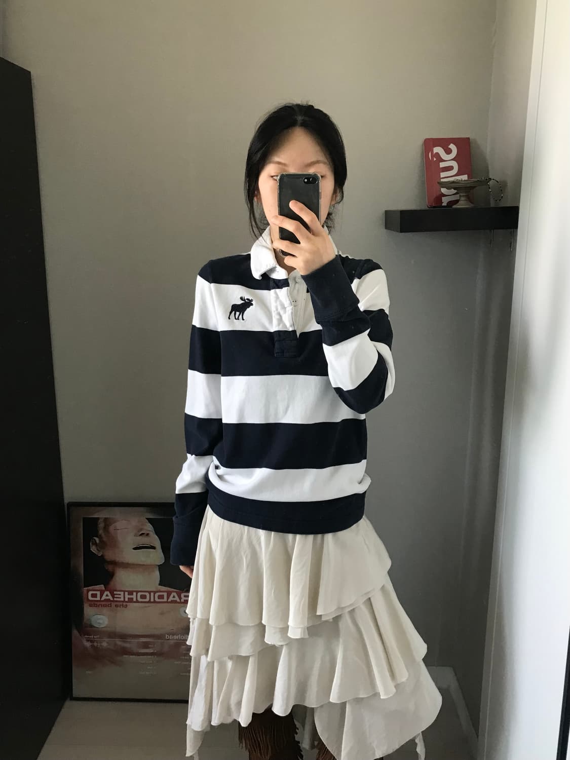 아베크롬비 산양 자수 로고 단가라 럭비티 상품이미지1