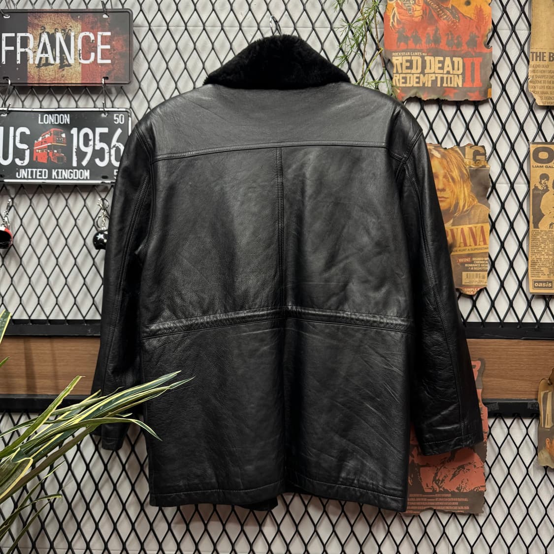 WORLD POLO 빈티지 리얼 레더 퍼카라 자켓 투포켓 포인트 블랙 상품이미지2