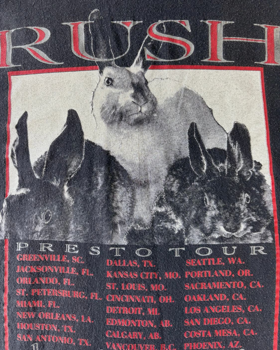 1990 RUSH PRESTO TOUR 반팔 티셔츠 상품이미지5