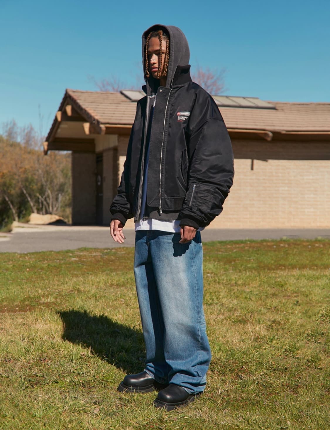 [M] STU 오버핏 카라 봄버 상품이미지3