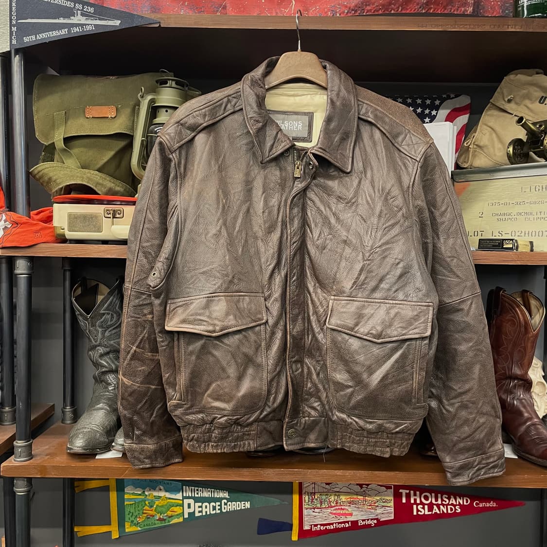 00s 윌슨 레더 미 공군 플라이트 리얼 레더 자켓 상품이미지1