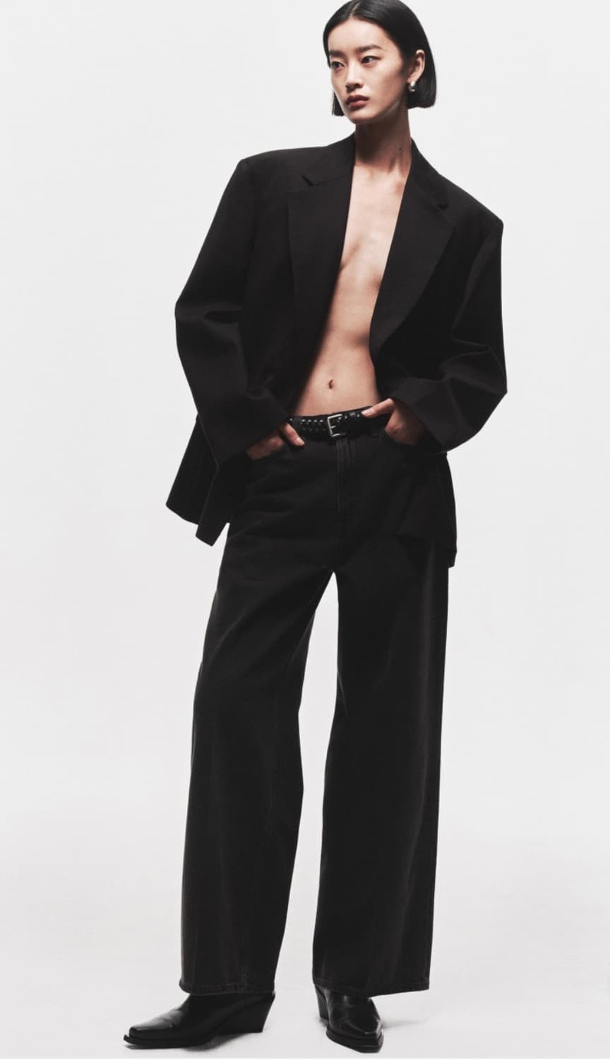 Cos 코스 팬츠 바지 TIDE 진 와이드 타이드 진 청바지 워시드블랙 상품이미지3