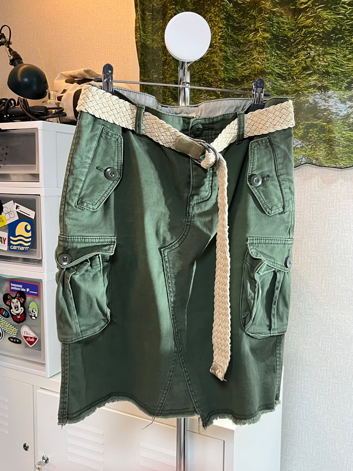 빈티지 카고 포켓 미디스커트 상품이미지1
