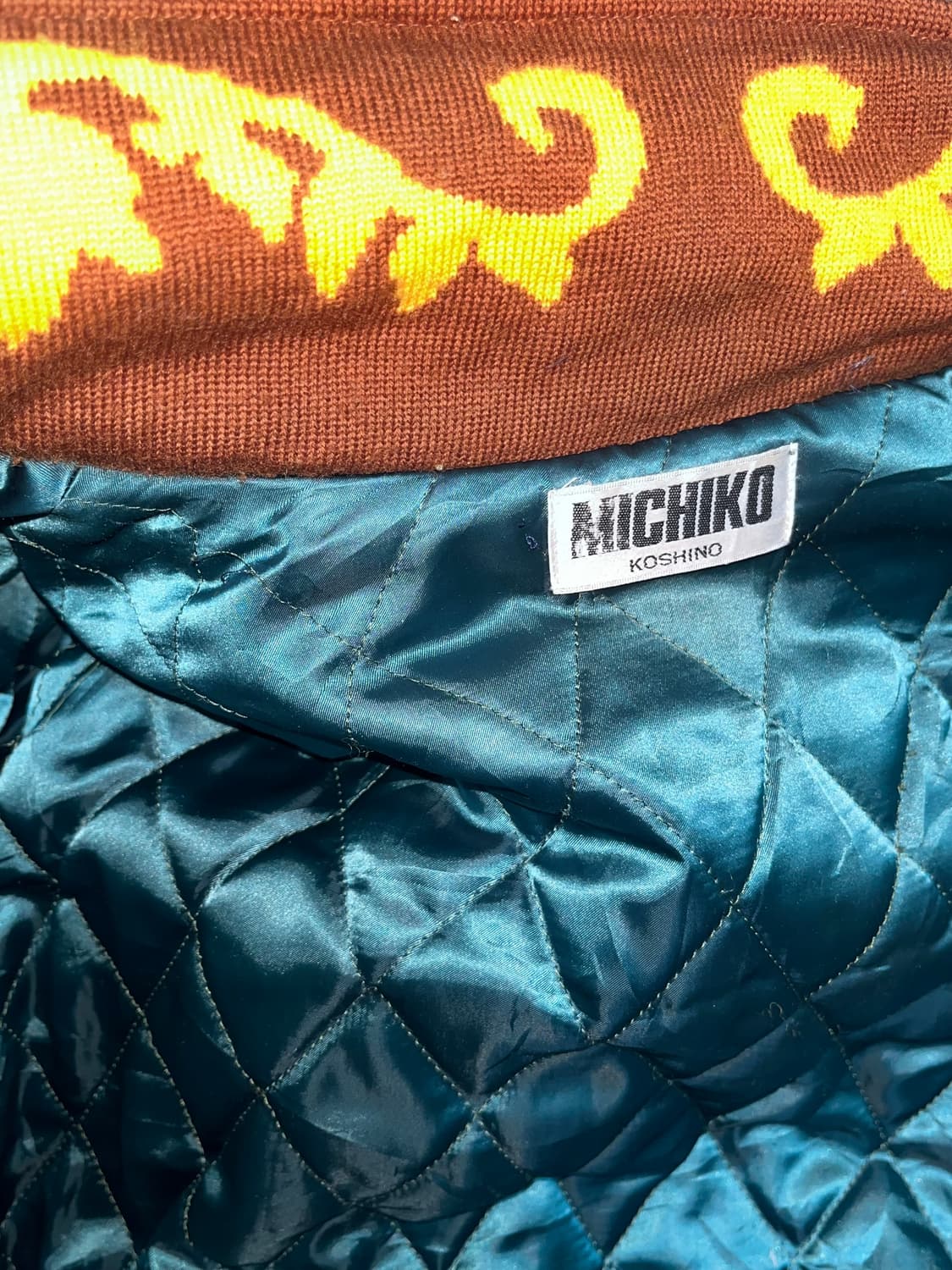 일본 빈티지 페이즐리 누빔 니트 봄버 상품이미지3