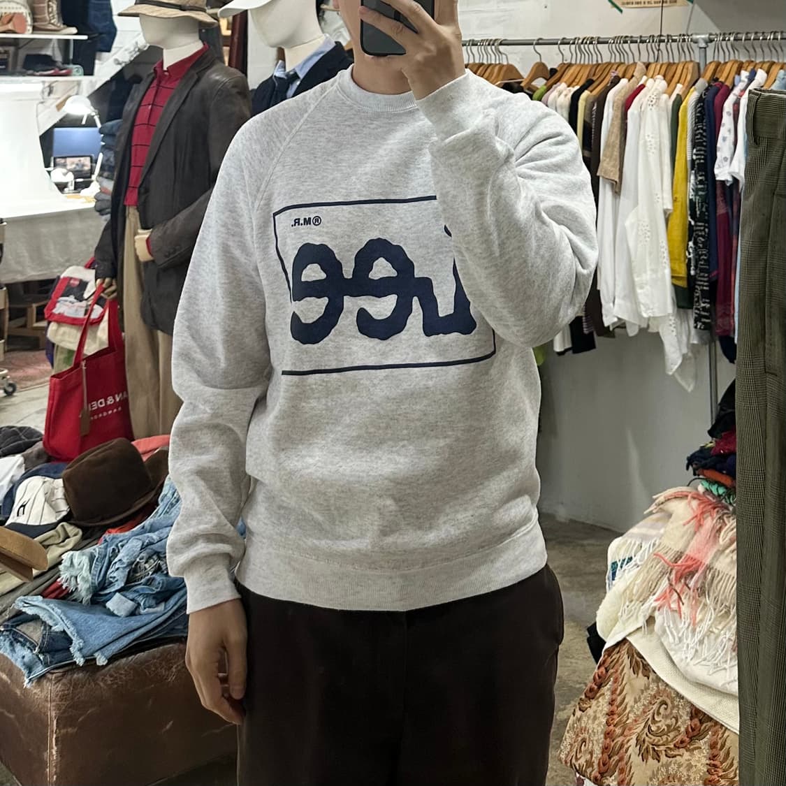 (착용컷) Lee 프린팅 스웻 셔츠 (남성용 100) 상품이미지3