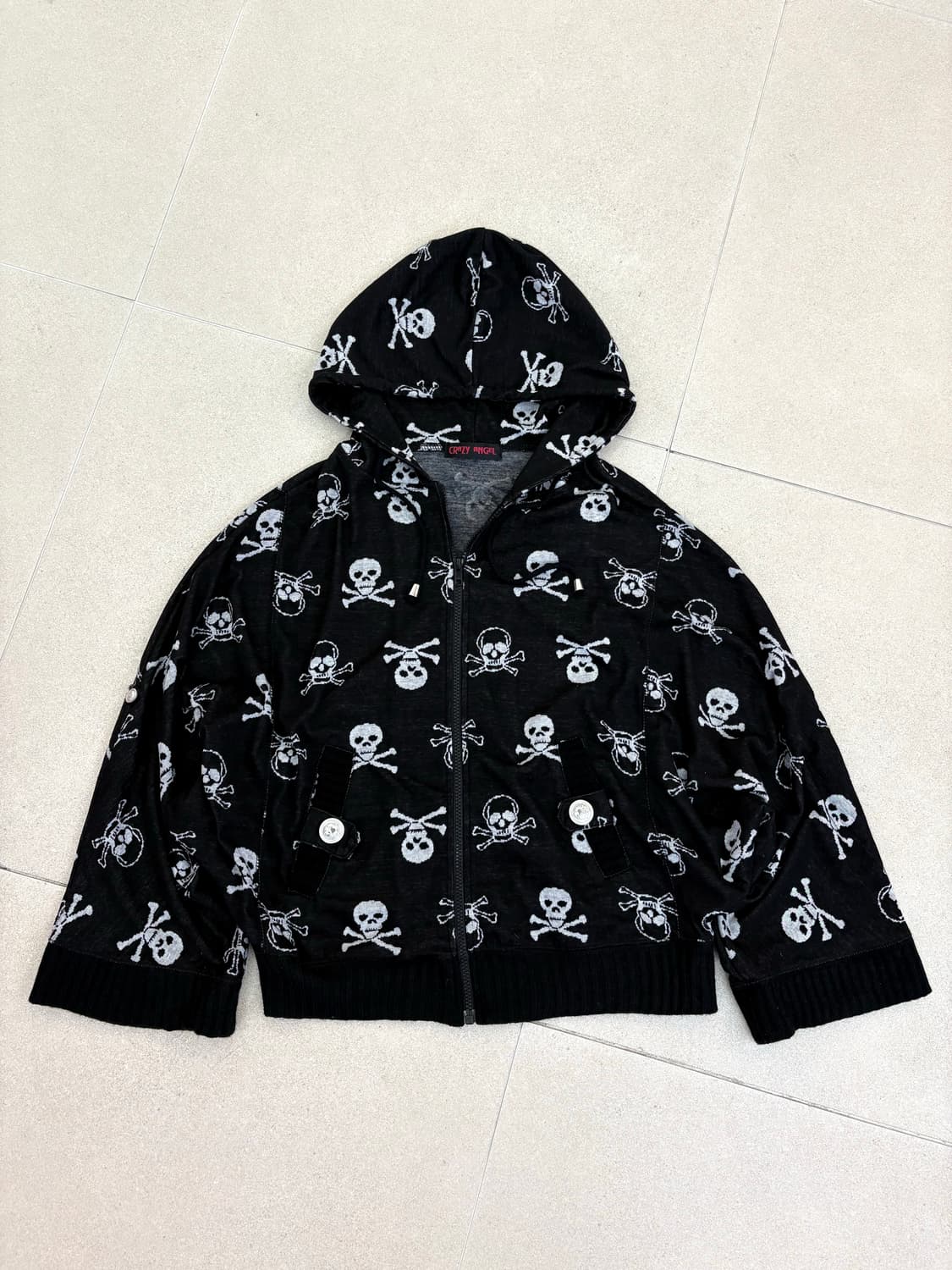 해골 오버핏 후드집업 상품이미지1