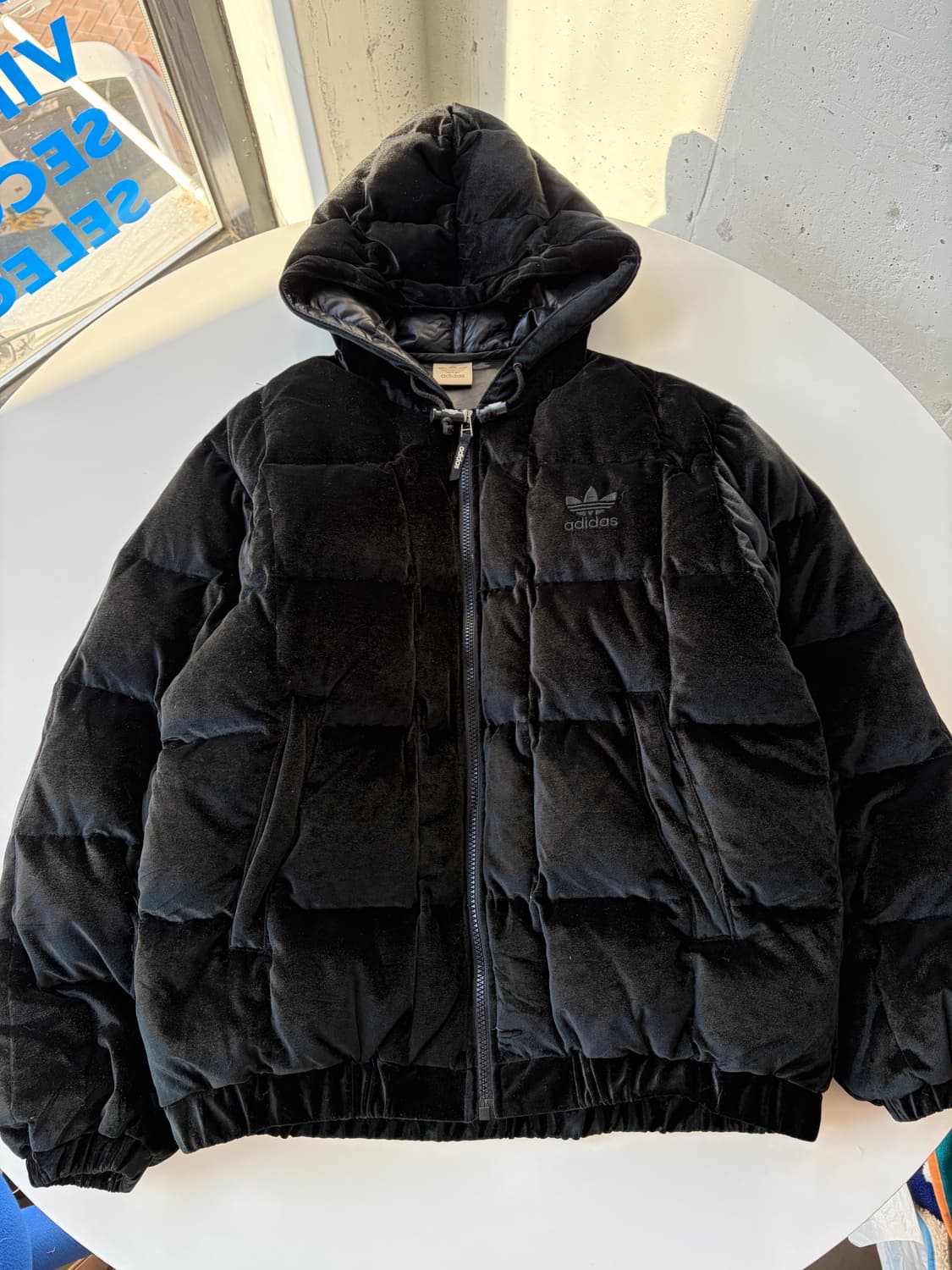 90‘s 아디다스 벨벳 오리털 패딩  상품이미지5