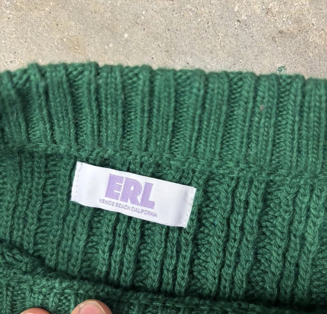 ERL 이알엘 스트라이프 크루넥 스웨터 그린 상품이미지2