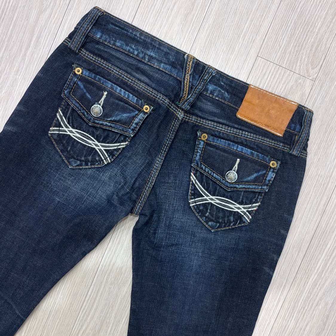 y2k 빈티지 워싱 데님 로우라이즈 부츠컷 청바지 상품이미지4