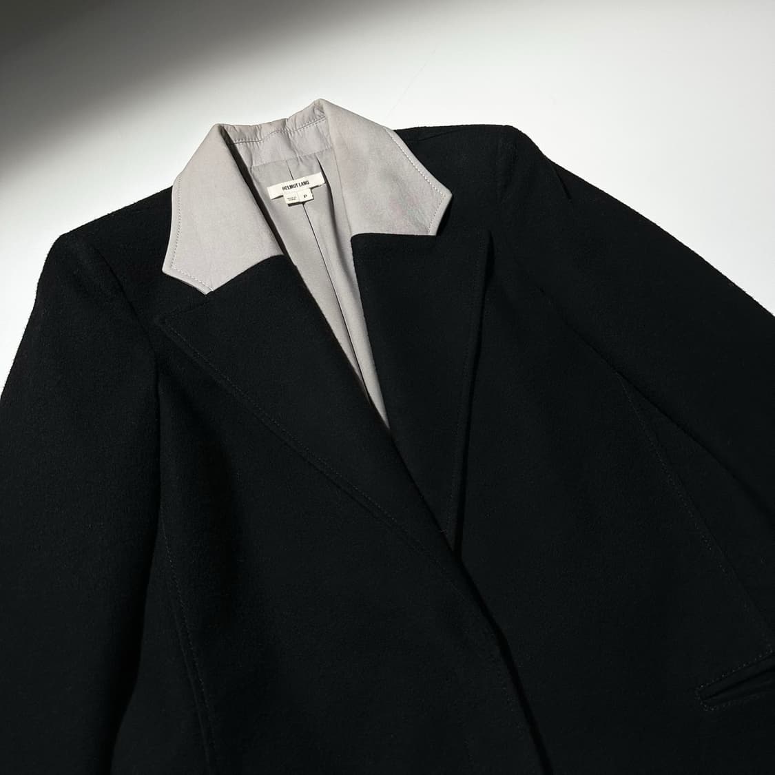 헬무트랭 카라 배색 싱글 코트 상품이미지3