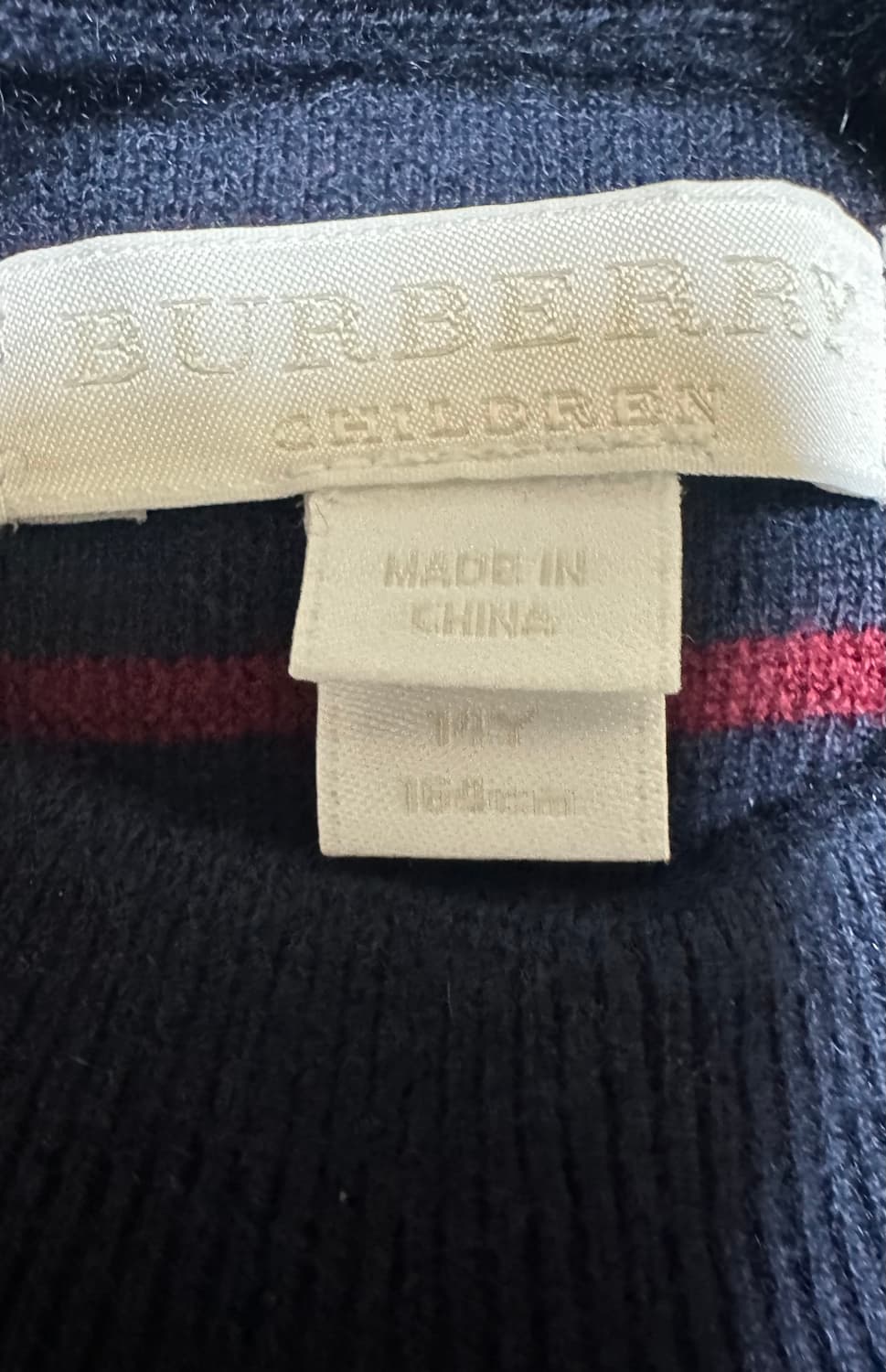 버버리울캐시미어네이비/버건디 스트라이프 니트 상품이미지8