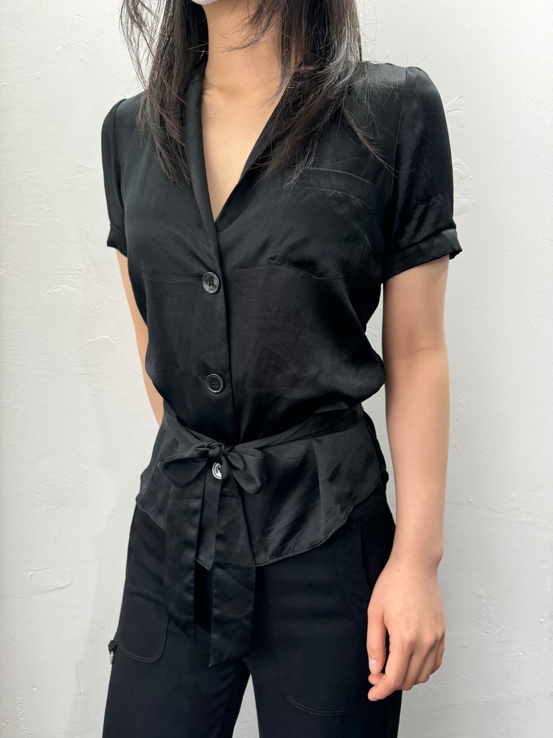 strap glossy shirt 상품이미지5