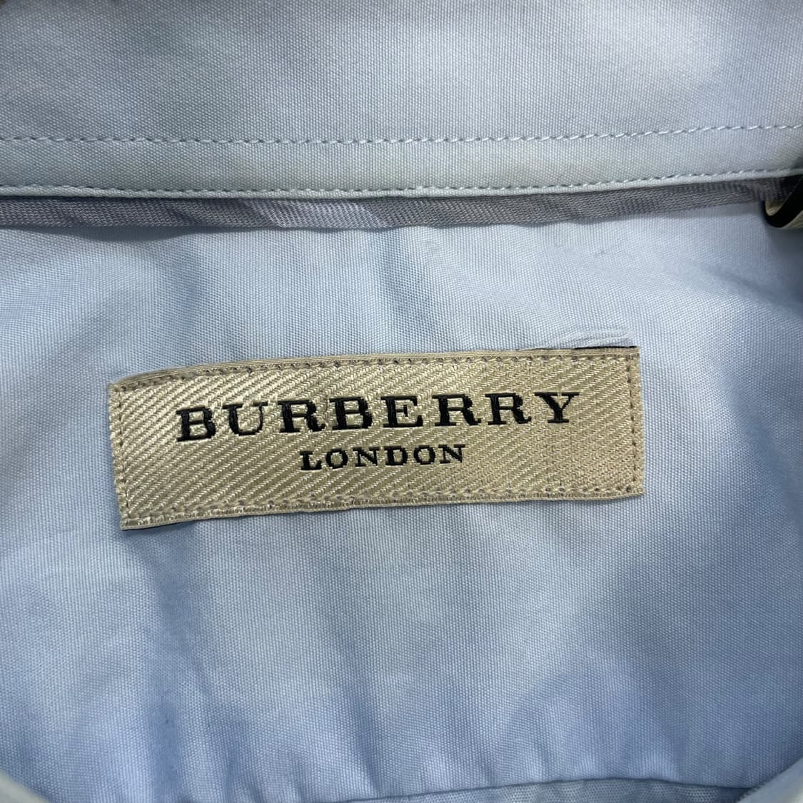 버버리 Burberry 슬림핏 포플린 코튼 셔츠 소라 상품이미지4