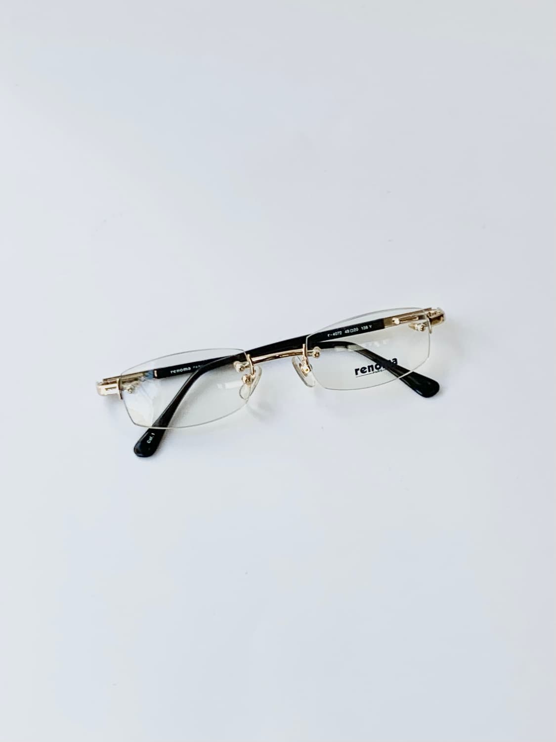[픽키-608] Renoma 골드 무테 안경 스퀘어 클래식 사각 프레임 상품이미지2