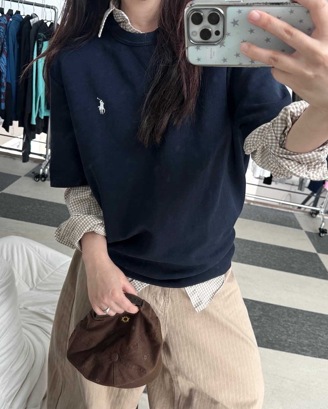 폴로 랄프로렌 네이비 숏 슬리브 맨투맨  상품이미지1