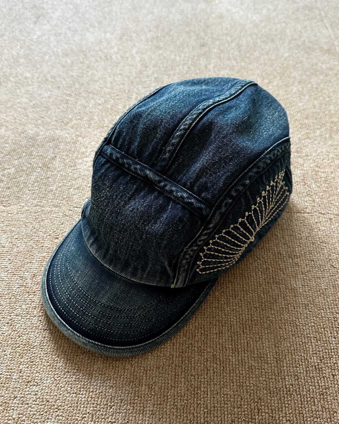 캐피탈 10온즈 IDG x IDG 후로사키 자수 데님 캠프캡 인디고 상품이미지1