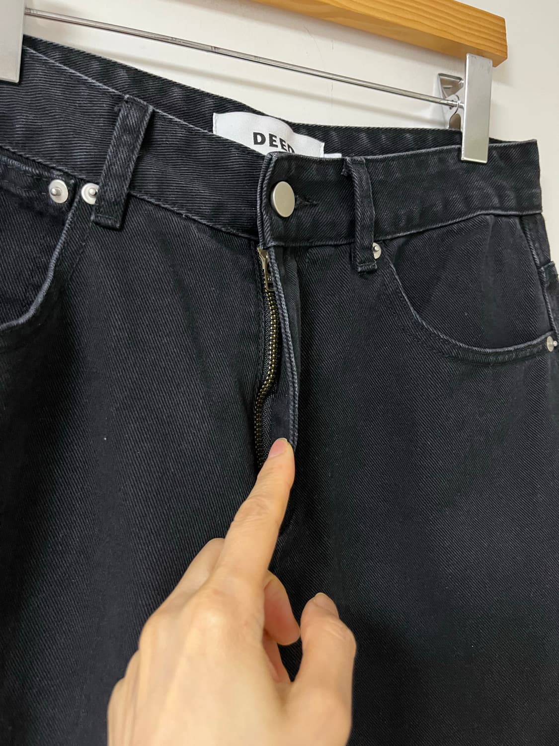 DEED 와이드 블랙진 상품이미지7