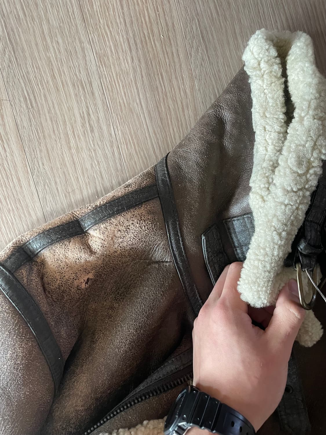 빈티지 브라운 무스탕 양가죽 상품이미지8