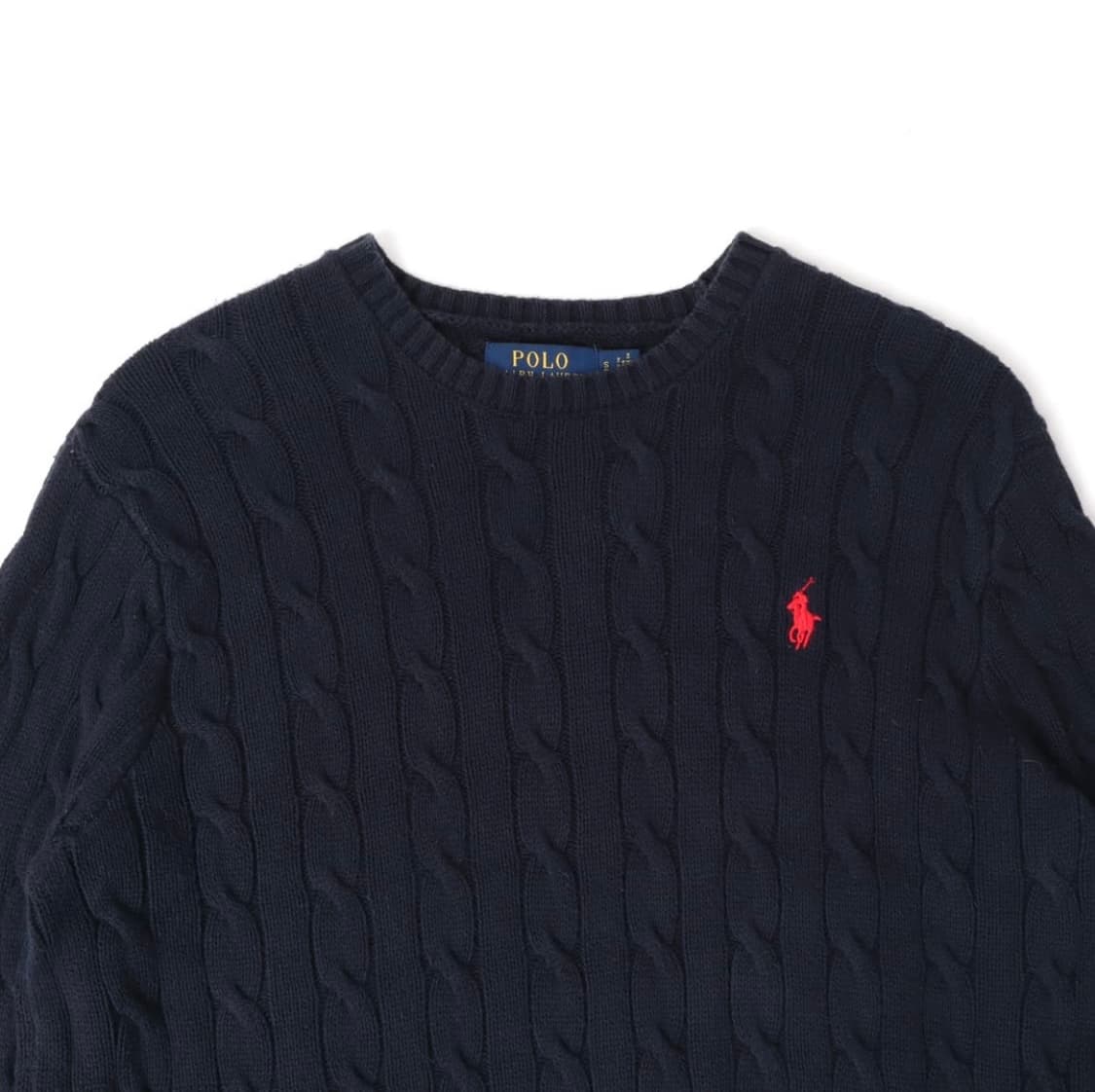 폴로 랄프로렌 네이비 레드포니 코튼 케이블 니트 스웨터 상품이미지2