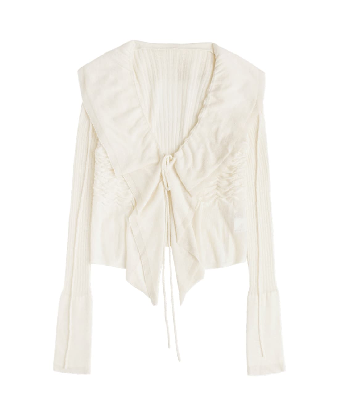 ojos 러플 드레이프 앙고라 가디건 아이보리  상품이미지1