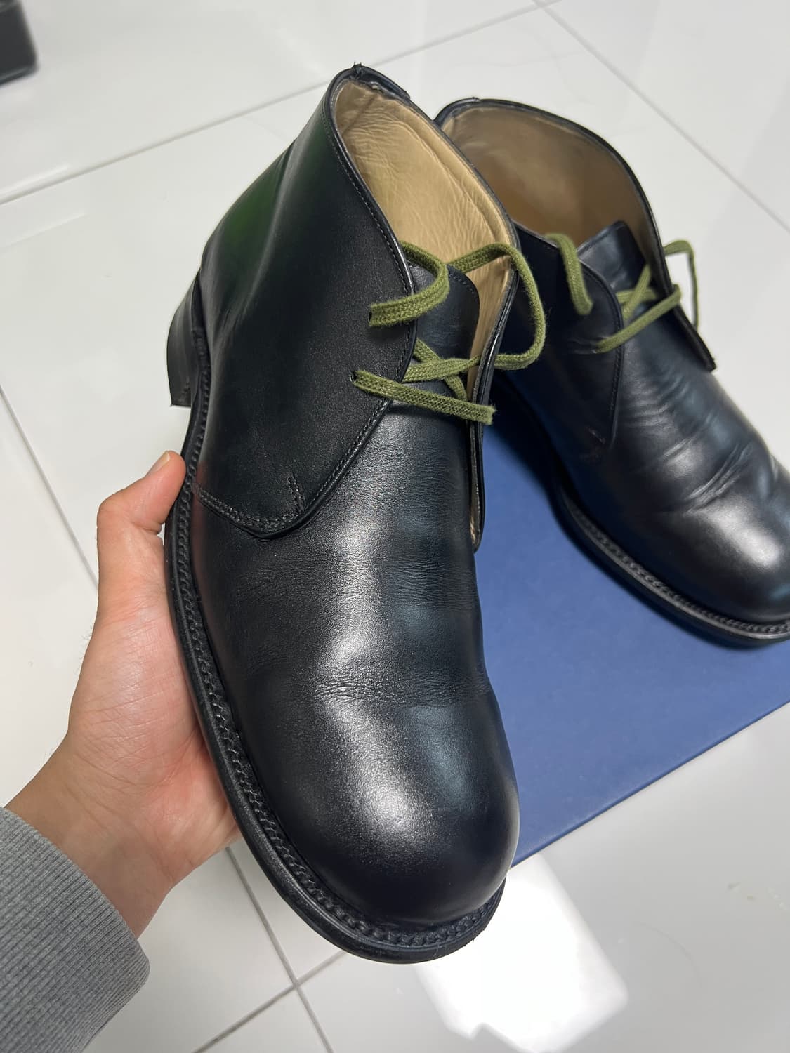 택포29) 샌더스 B.G.S 플레인토 왁시 레더 처카 부츠 6.5 상품이미지4