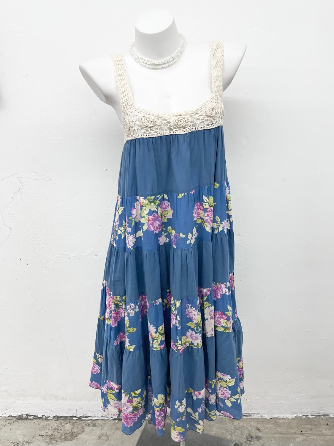 하구미 모리 크로셰 캉캉 롱 원피스 상품이미지1