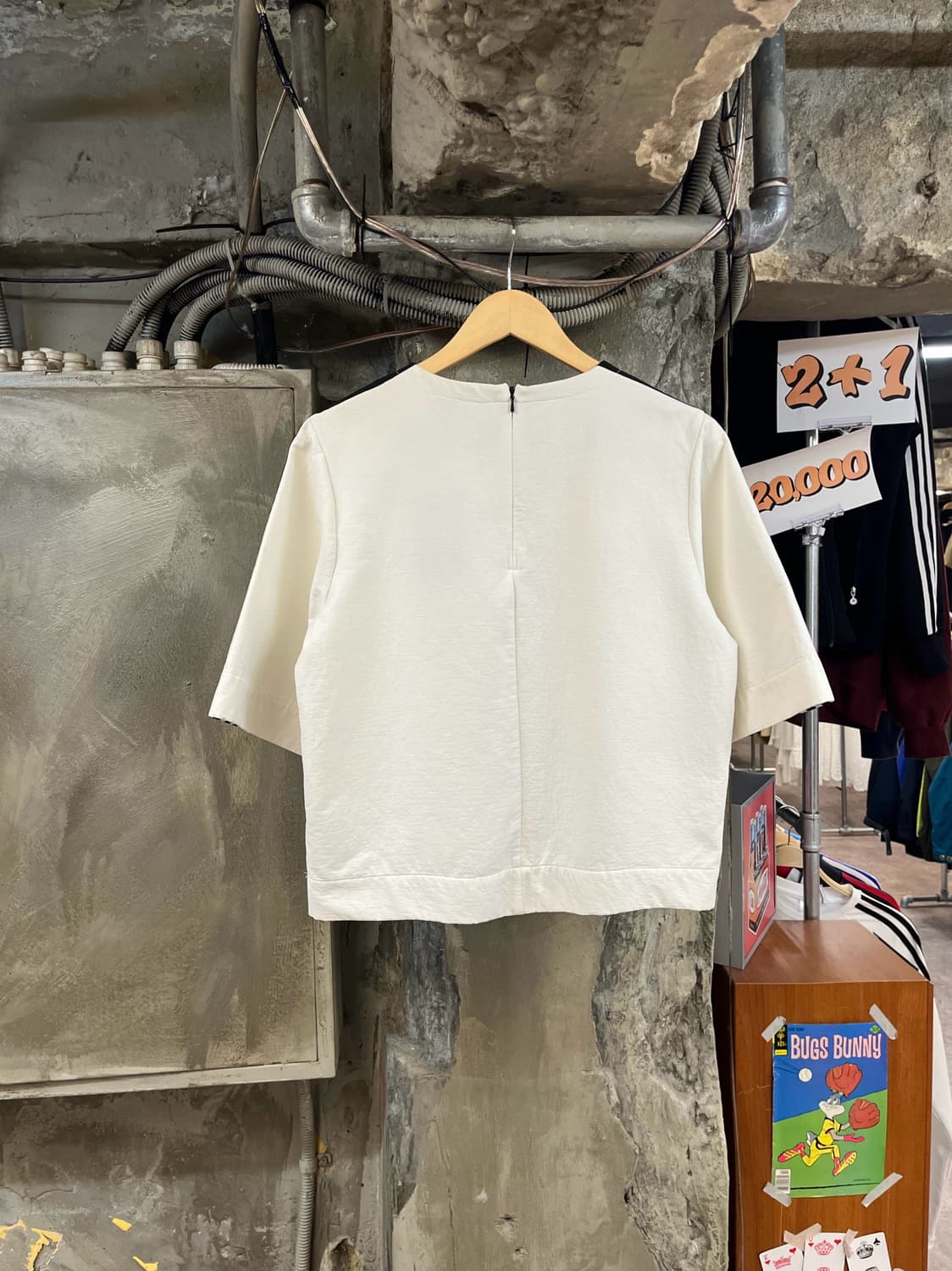 아디다스 크롭 삼선 반팔티 아이보리 XS #csz3745 상품이미지2