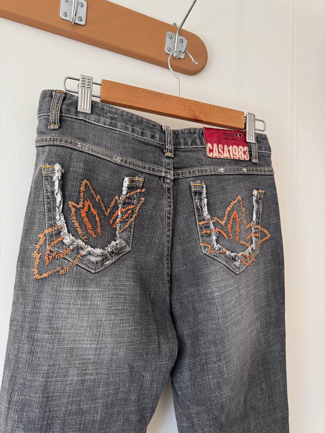 자수 데님 부츠컷 팬츠 상품이미지7