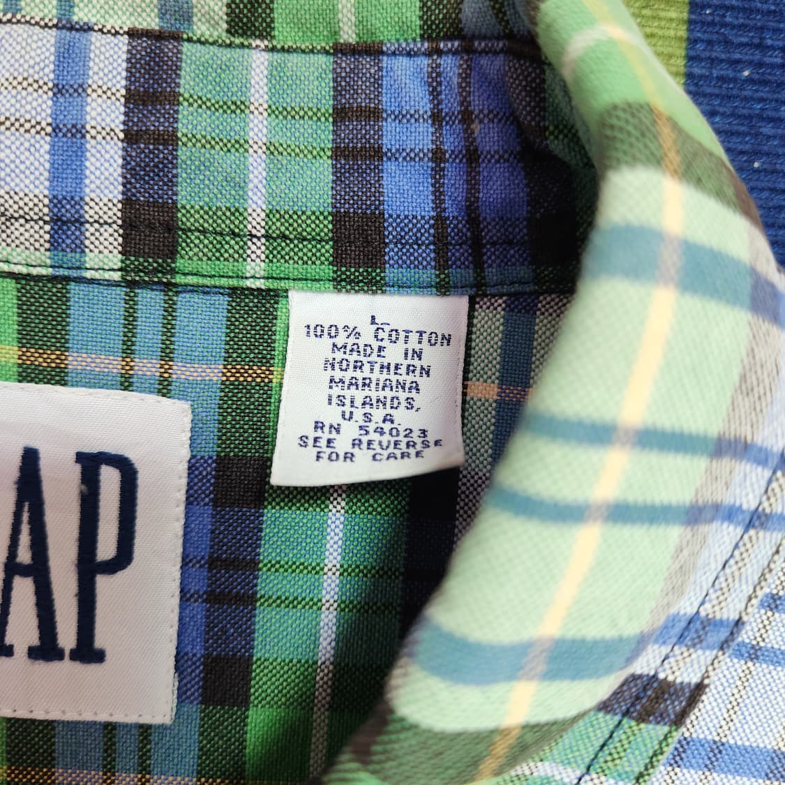 90s 올드 갭 체크 옥스포드 셔츠(USAmade) 상품이미지3