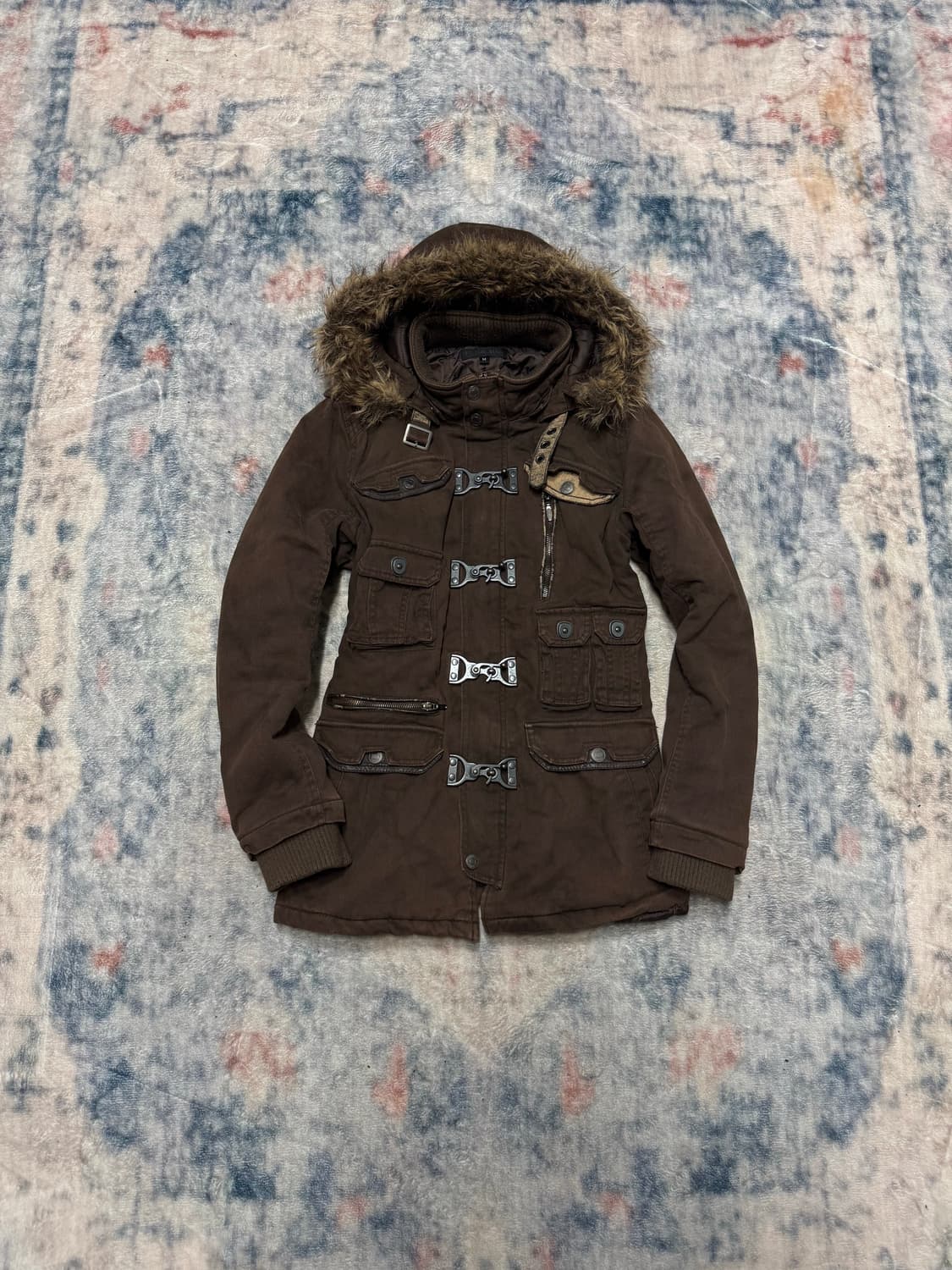 In the attic 00s brown trimming fur fire 상품이미지2