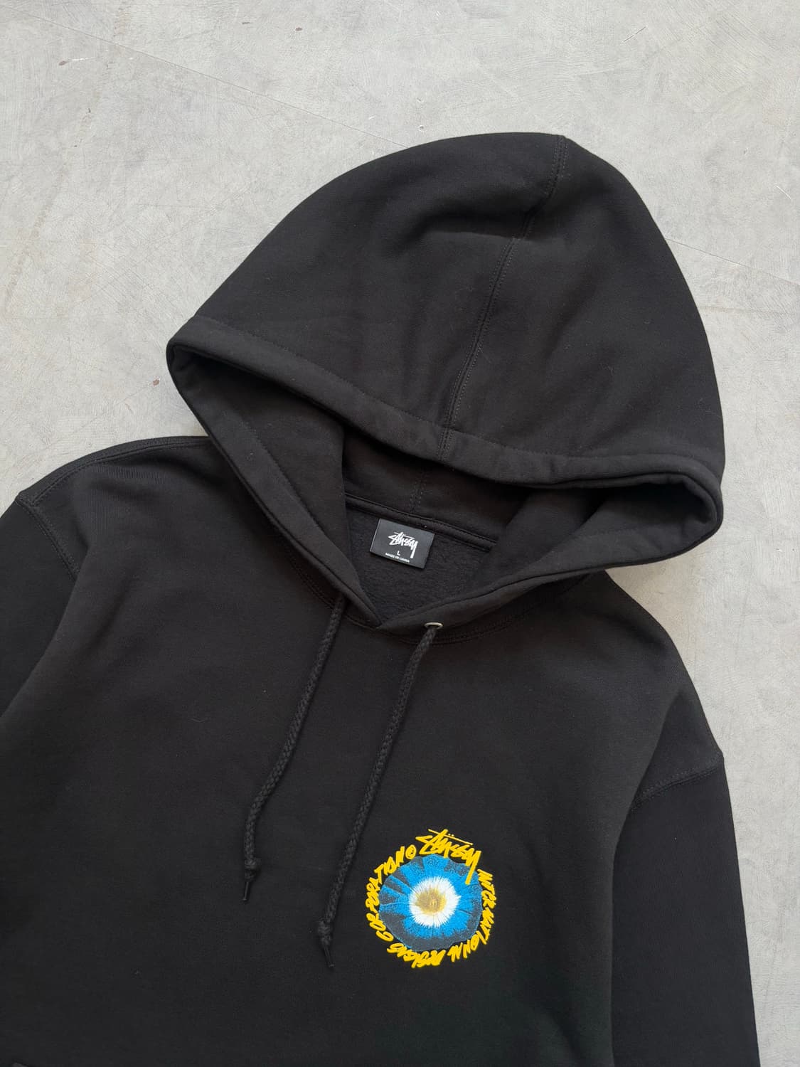 Stussy 스투시 블랙 코스모스 로고 후드티 상품이미지3