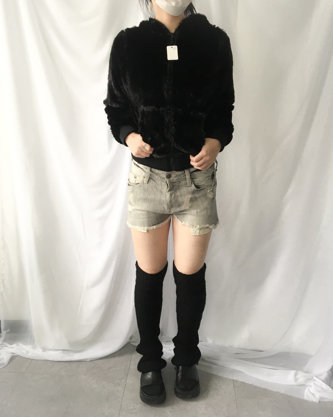 Fake fur hood zip up 상품이미지10
