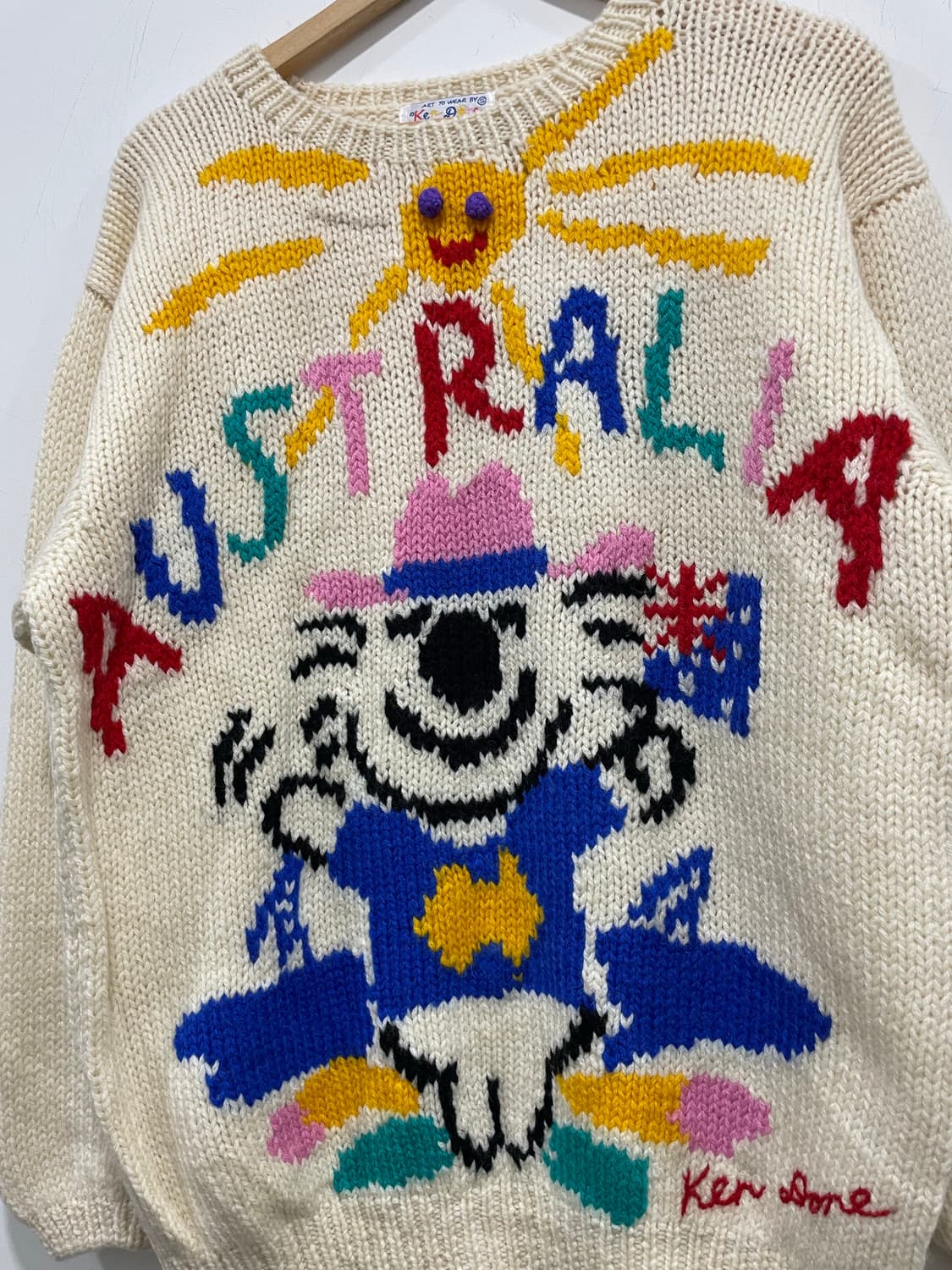 (빈티지) 레어 90‘s Ken Done 켄 돈 코알라 울 핸드니트 상품이미지6